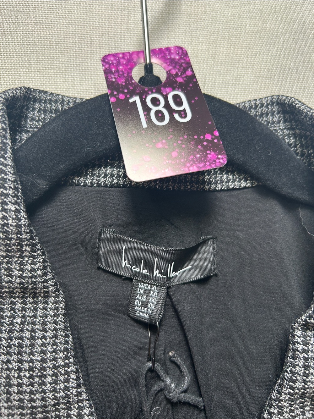 Nicole Miller Mixed Media Patchwork Double Breasted Blazer Womens XL NWT #C189 - Picture 9 of 9